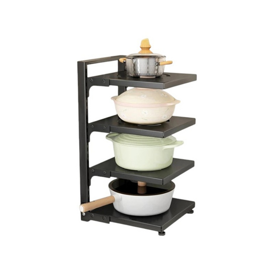 TS Modern living ชั้นวางภาชนะ สีดำ ด้านเดียว