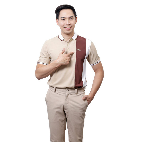 CP ALL เสื้อโปโลชาย Upcycling สีน้ำตาล CP ALL เสื้อโปโลชาย Upcycling สีน้ำตาล
