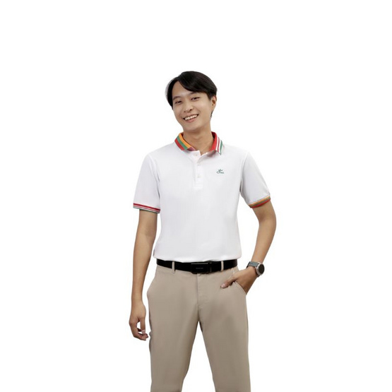 CP ALL เสื้อโปโลชาย Upcycling สีขาว