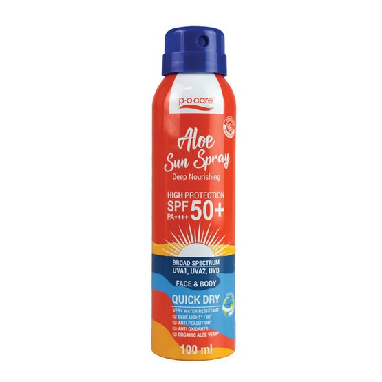 P.O.Care สเปรย์กันแดด Aloe Sun Spray SPF50+ PA++++ 100 มล. P.O.Care สเปรย์กันแดด Aloe Sun Spray SPF50+ PA++++ 100 มล.