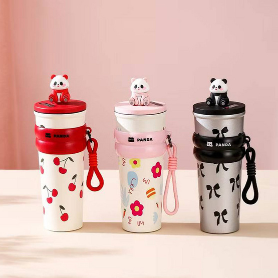 TINTIN SHOP (PANDA) แก้วน้ำสแตนเลสเก็บอุณหภูมิ 700 ML - หมีสีชมพู