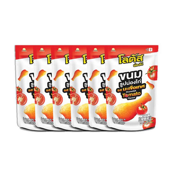 โลตัส ขนมน่องไก่รสมะเขือเทศ 80 กรัม (แพ็ก 6 ชิ้น)
