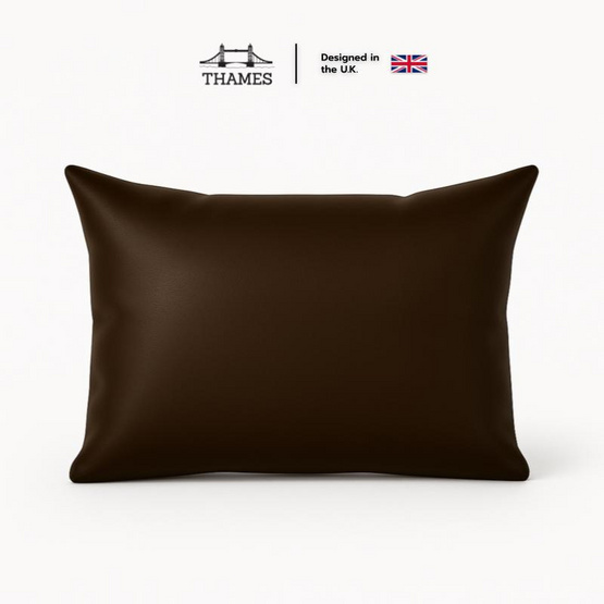 Thames หมอนหนุนใยสังเคราะห์หุ้ม หนัง PVC  สีน้ำตาล