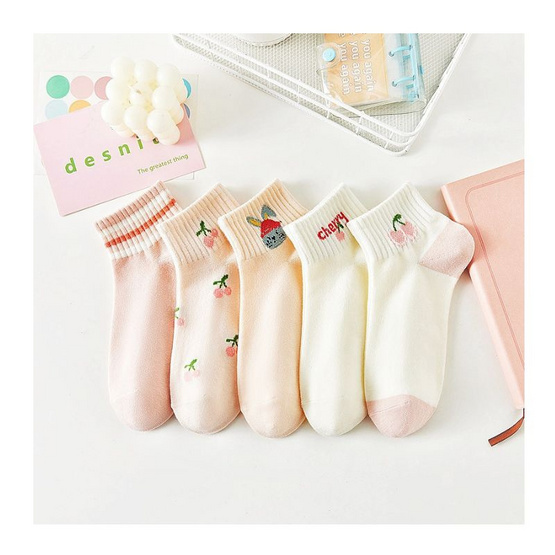 Fashion sock ถุงเท้าลายเชอรี่ (5ลาย/10คู่) Fashion sock ถุงเท้าลายเชอรี่ (5ลาย/10คู่)