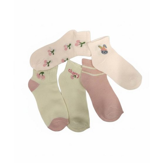Fashion sock ถุงเท้าลายเชอรี่ (5ลาย/10คู่)