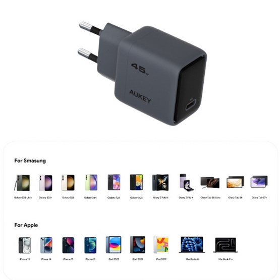 Aukey หัวชาร์จ 45W รุ่น PA-C2