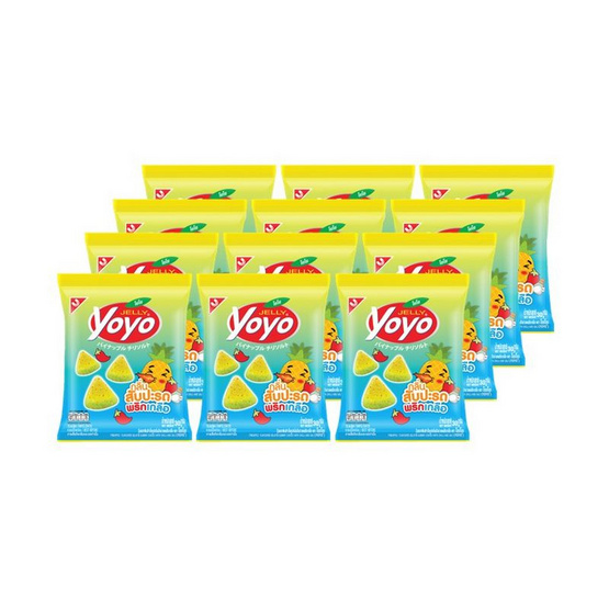 โยโย่ เยลลี่กลิ่นสัปปะรดพริกเกลือ 30 กรัม (แพ็ก 12 ชิ้น) โยโย่ เยลลี่กลิ่นสัปปะรดพริกเกลือ 30 กรัม (แพ็ก 12 ชิ้น)