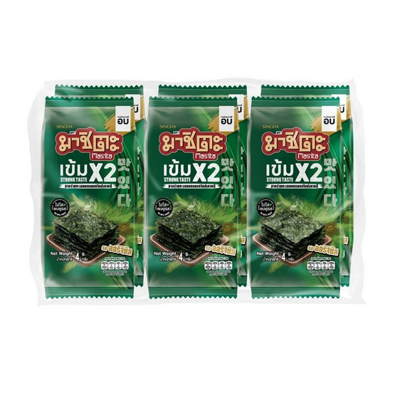 มาชิตะ สาหร่ายอบกรอบ รสออริจินัลเข้มX2 4 กรัม (แพ็ก 6 ชิ้น) มาชิตะ สาหร่ายอบกรอบ รสออริจินัลเข้มX2 4 กรัม (แพ็ก 6 ชิ้น)