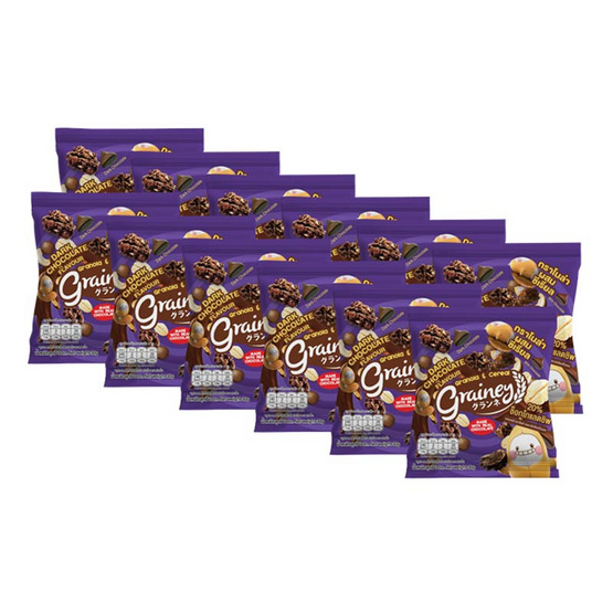 เกรนเน่ย์ เนกเก็ตกราโนล่า รสดาร์กช็อกโกแลต 30 กรัม (แพ็ก 12 ชิ้น)