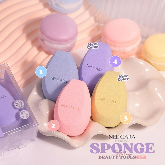 Nee Cara ฟองน้ำแต่งหน้า 2 Dual Purpose Colorful Sponge N222