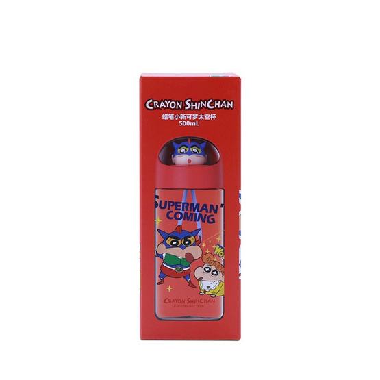 X&W กระบอกน้ำพลาสติกไตรตัน 500 มล. ลายชินจัง สีแดง ลิขสิทธิ์แท้