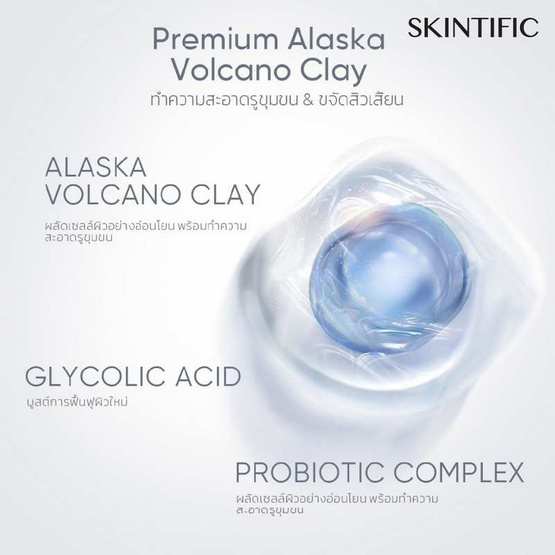Skintific อลาสก้า วอเคโน่ พอร์ เคลย์ สติ๊กซ์ 40 กรัม Skintific อลาสก้า วอเคโน่ พอร์ เคลย์ สติ๊กซ์ 40 กรัม