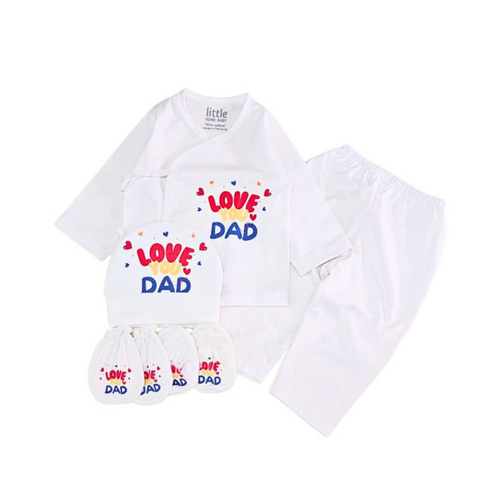 Little Home Baby ชุดเด็กแรกเกิด 5ชิ้น แขนยาว (0-3 เดือน) ลาย Love you dad