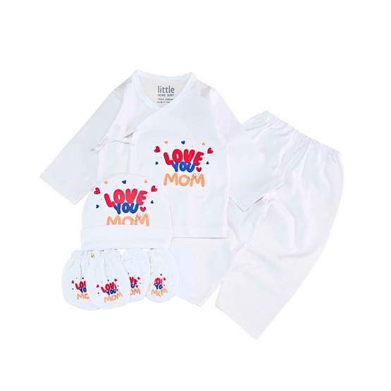 Little Home Baby ชุดเด็กแรกเกิด 5ชิ้น แขนยาว (0-3 เดือน) ลาย Love you mom