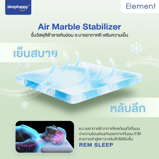 SleepHappy ที่นอนยางพาราแท้ รุ่น Element หนา 9 นิ้ว