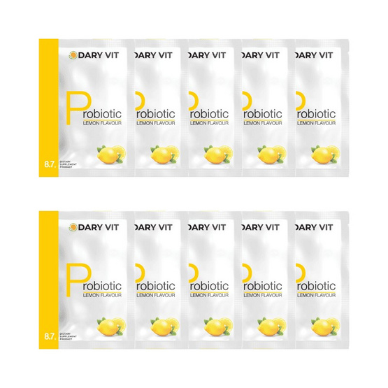 Dary Vit โพรไบโอติก กลิ่นเลมอน บรรจุ 10 ซอง Dary Vit โพรไบโอติก กลิ่นเลมอน บรรจุ 10 ซอง
