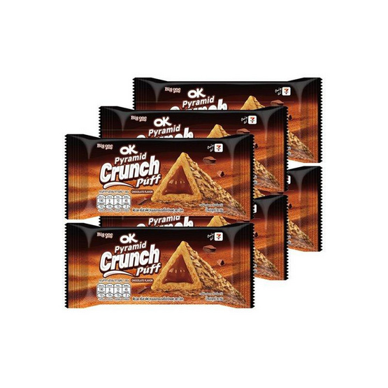โอเค พีระมิดครั้นช์พัฟเวเฟอร์รสช็อกโกแลต 35 กรัม (แพ็ก 6 ชิ้น)