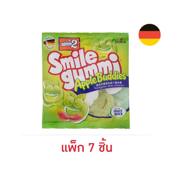 นิมม์ทู กัมมี่สไมล์แอปเปิ้ลบัดดี้ส์ 90 กรัม (แพ็ก 7 ชิ้น) นิมม์ทู กัมมี่สไมล์แอปเปิ้ลบัดดี้ส์ 90 กรัม (แพ็ก 7 ชิ้น)