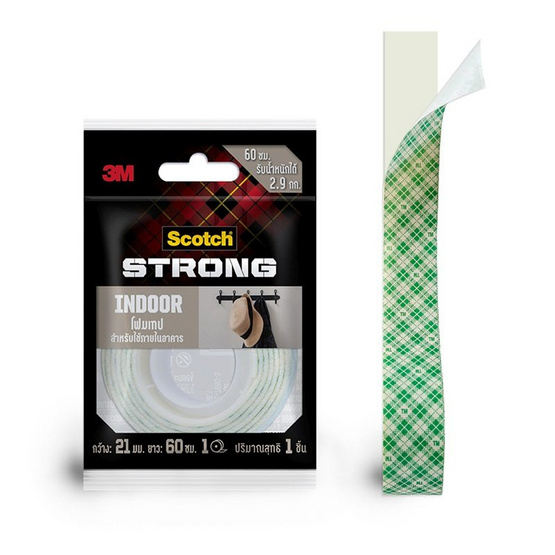 3M Scotch โฟมเทปสำหรับใช้ภายในอาคาร ขนาด 21 มม. X 60 ซม. (แพ็ก 4 ม้วน)