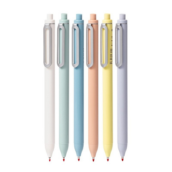 Deli ปากกาเจล หมึกน้ำเงิน 0.5 มม. No.EG338 ด้ามสีพาสเทล คละสี (แพ็ก 6 ด้าม)