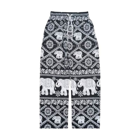 THE ROOM'S - เดอะรูม กางเกงช้าง ลายโซ่ สีดำ