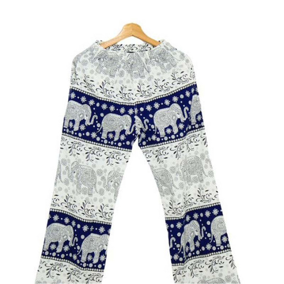 THE ROOM'S - เดอะรูม กางเกงช้าง ลายก้านกล้วย สีกรมท่า