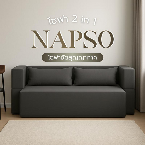Home Best โซฟาอัดสูญญากาศ 2 in 1 รุ่น NAPSO พร้อมหมอนอิงฟรี 2 ใบ