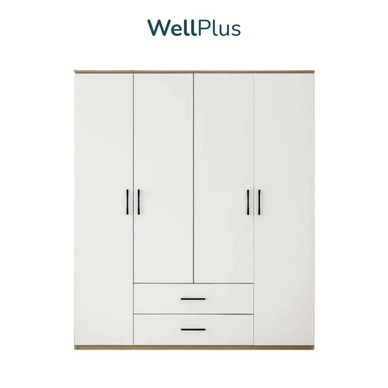 WellPlus ตู้เสื้อผ้าบานเปิด 4 บานพร้อมลิ้นชัก