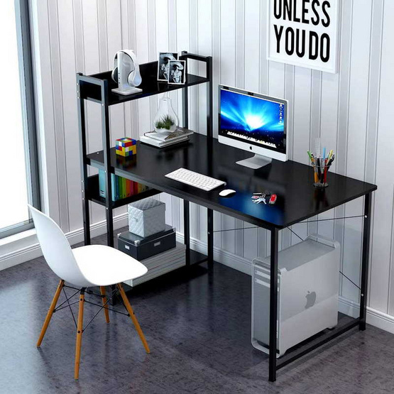 Homelove โต๊ะทำงานไม้ โต๊ะคอมพิวเตอร์ โครงเหล็ก