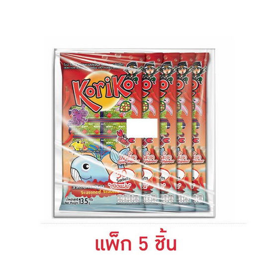 โกริโกะ โมมิโนริ สาหร่ายทะเลปรุงรส รสเผ็ด 13.5 กรัม (แพ็ก 5 ชิ้น)