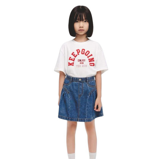 EMAS.HOUSE เสื้อยืดคอกลมเด็ก ผ้าคอตตอน KEEPGOING สีขาว EMAS.HOUSE เสื้อยืดคอกลมเด็ก ผ้าคอตตอน KEEPGOING สีขาว