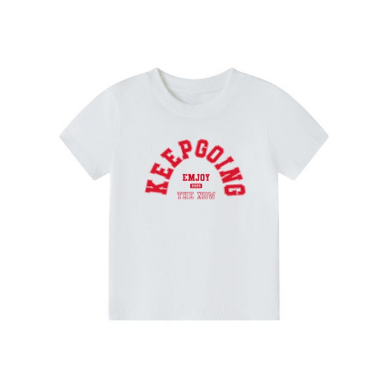 EMAS.HOUSE เสื้อยืดคอกลมเด็ก ผ้าคอตตอน KEEPGOING สีขาว EMAS.HOUSE เสื้อยืดคอกลมเด็ก ผ้าคอตตอน KEEPGOING สีขาว