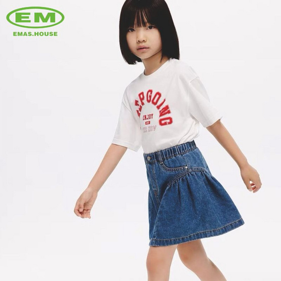 EMAS.HOUSE เสื้อยืดคอกลมเด็ก ผ้าคอตตอน KEEPGOING สีขาว EMAS.HOUSE เสื้อยืดคอกลมเด็ก ผ้าคอตตอน KEEPGOING สีขาว