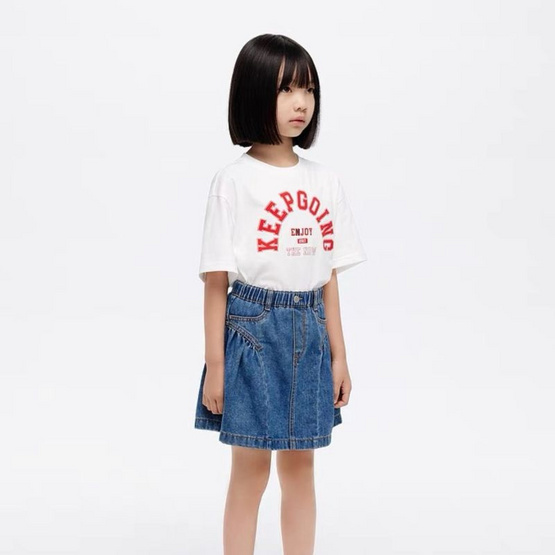 EMAS.HOUSE เสื้อยืดคอกลมเด็ก ผ้าคอตตอน KEEPGOING สีขาว EMAS.HOUSE เสื้อยืดคอกลมเด็ก ผ้าคอตตอน KEEPGOING สีขาว