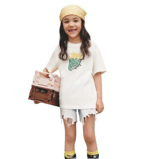 EMAS.HOUSE เสื้อยืดคอกลมเด็ก ผ้าคอตตอน Sweet สีขาว EMAS.HOUSE เสื้อยืดคอกลมเด็ก ผ้าคอตตอน Sweet สีขาว