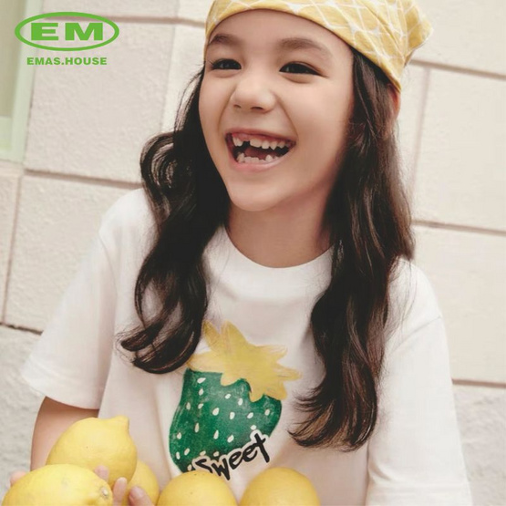 EMAS.HOUSE เสื้อยืดคอกลมเด็ก ผ้าคอตตอน Sweet สีขาว EMAS.HOUSE เสื้อยืดคอกลมเด็ก ผ้าคอตตอน Sweet สีขาว