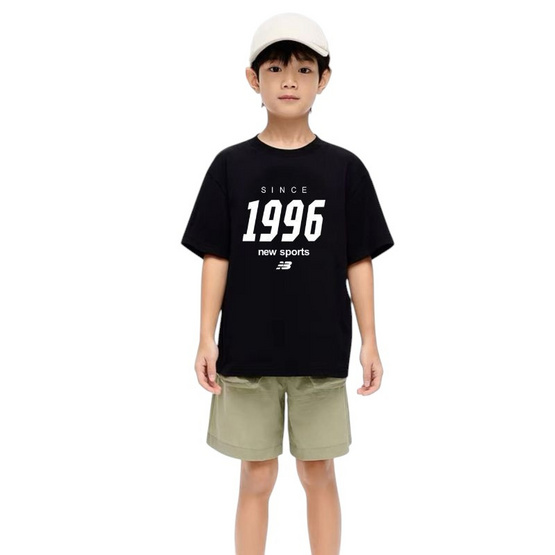EMAS.HOUSE เสื้อยืดคอกลมเด็ก ผ้าคอตตอน 1996 สีดำ EMAS.HOUSE เสื้อยืดคอกลมเด็ก ผ้าคอตตอน 1996 สีดำ
