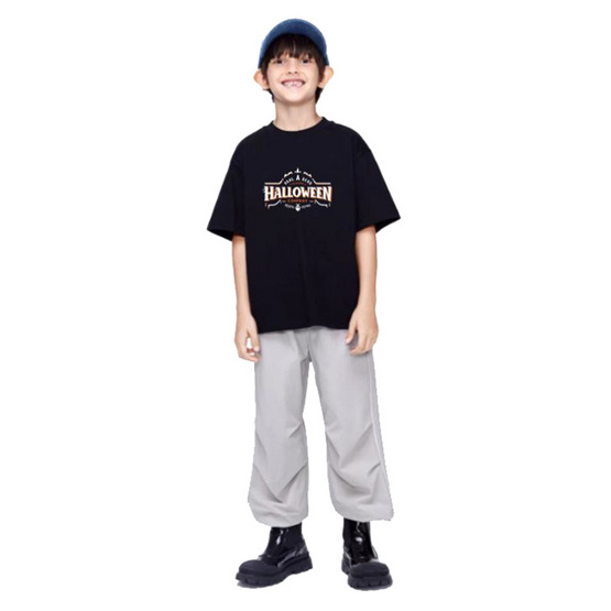 EMAS.HOUSE เสื้อยืดผ้าคอตตอน 100% รุ่น Halloween 02 สีดำ
