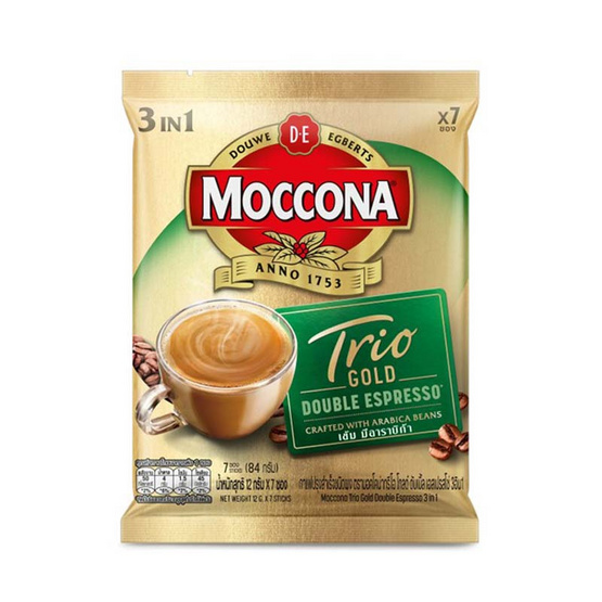 มอคโคน่า โกลด์ กาแฟ 3in1 ดับเบิ้ล เอสเปรสโซ่ 84 กรัม (12กรัม x 7ซอง/ถุง) (แพ็ก 6 ถุง)
