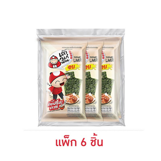 เถ้าแก่น้อย สาหร่ายอบปรุงรสรสคัตสึโอะดาชิ 4 กรัม (แพ็ก 6 ชิ้น)