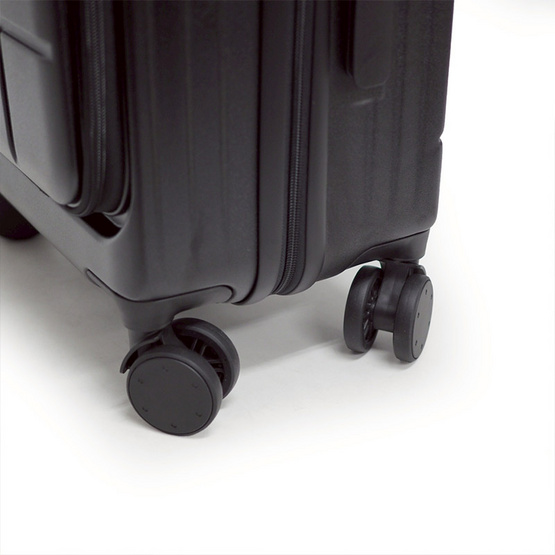 HQ LUGGAGE กระเป๋าเดินทาง PC เปิดด้านหน้า ระบบล็อค TSA 4 ล้อคู่ รุ่น 98033 สีดำ