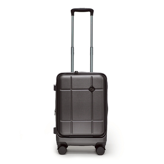 HQ LUGGAGE กระเป๋าเดินทาง PC เปิดด้านหน้า ระบบล็อค TSA 4 ล้อคู่ รุ่น 98033 สีเทา