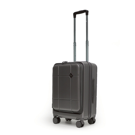 HQ LUGGAGE กระเป๋าเดินทาง PC เปิดด้านหน้า ระบบล็อค TSA 4 ล้อคู่ รุ่น 98033 สีเทา