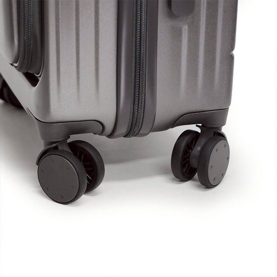 HQ LUGGAGE กระเป๋าเดินทาง PC เปิดด้านหน้า ระบบล็อค TSA 4 ล้อคู่ รุ่น 98033 สีเทา