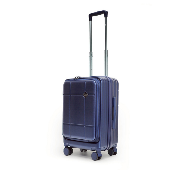 HQ LUGGAGE กระเป๋าเดินทาง PC เปิดด้านหน้า ระบบล็อค TSA 4 ล้อคู่ รุ่น 98033 สีกรม