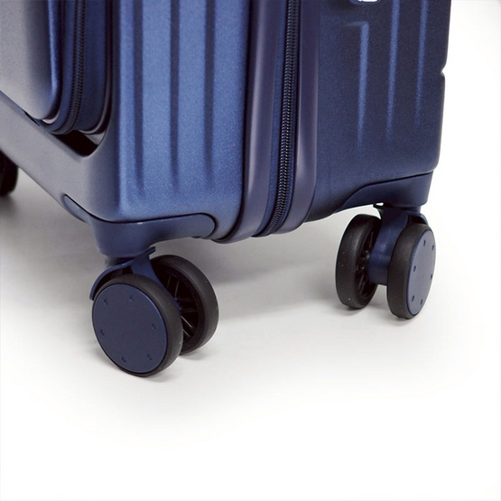 HQ LUGGAGE กระเป๋าเดินทาง PC เปิดด้านหน้า ระบบล็อค TSA 4 ล้อคู่ รุ่น 98033 สีกรม