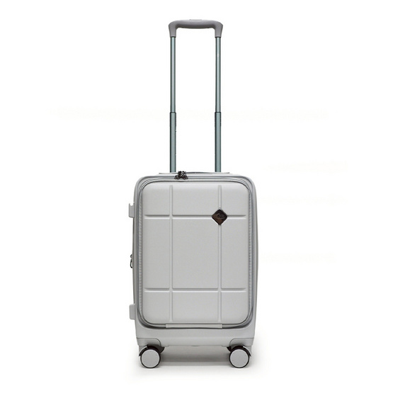 HQ LUGGAGE กระเป๋าเดินทาง PC เปิดด้านหน้า ระบบล็อค TSA 4 ล้อคู่ รุ่น 98033 สีขาว