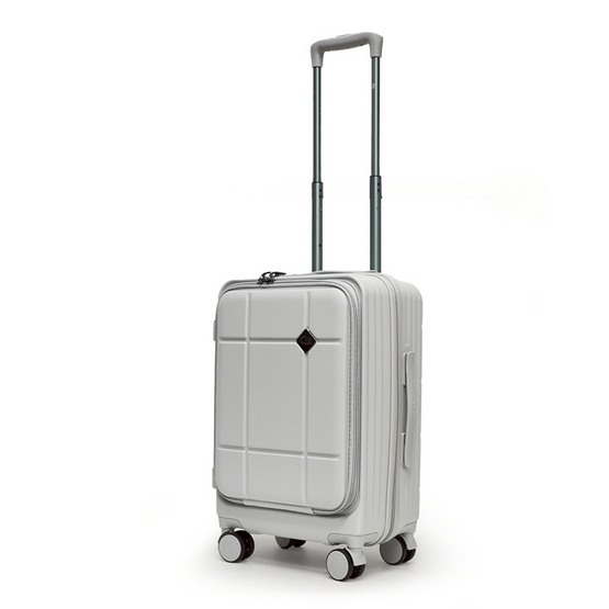 HQ LUGGAGE กระเป๋าเดินทาง PC เปิดด้านหน้า ระบบล็อค TSA 4 ล้อคู่ รุ่น 98033 สีขาว
