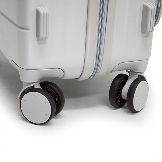 HQ LUGGAGE กระเป๋าเดินทาง PC เปิดด้านหน้า ระบบล็อค TSA 4 ล้อคู่ รุ่น 98033 สีขาว