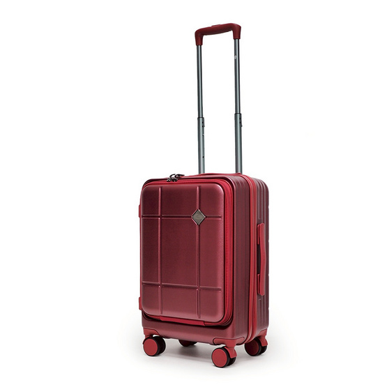 HQ LUGGAGE กระเป๋าเดินทาง PC เปิดด้านหน้า ระบบล็อค TSA 4 ล้อคู่ รุ่น 98033 สีแดง